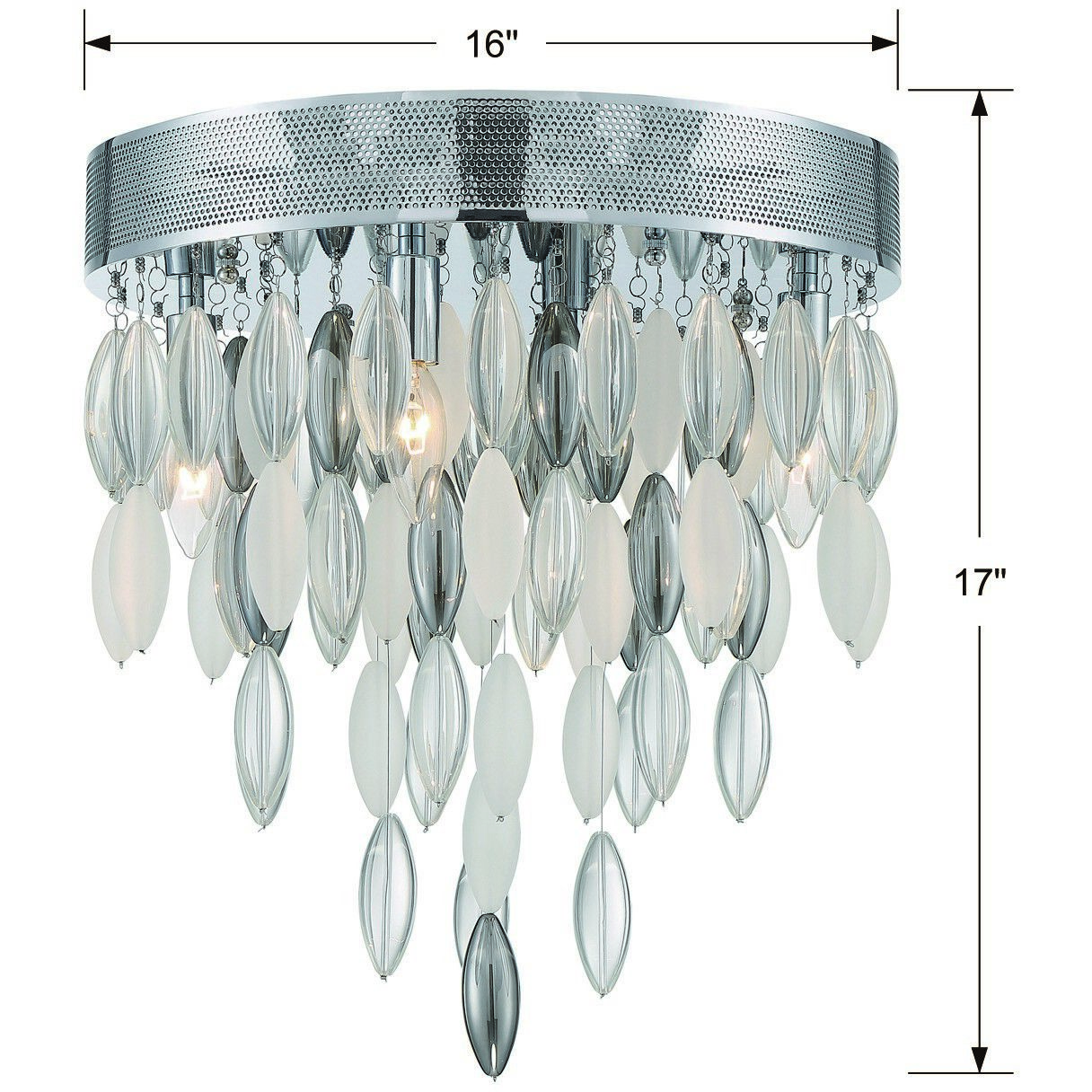 Hudson 4 Light 16 inch Polished Chrome Flush Ceiling Light