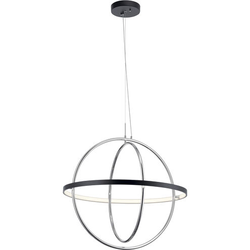 Arvo LED 31.5 inch Matte Black Chandelier Ceiling Light, 1 Tier Large