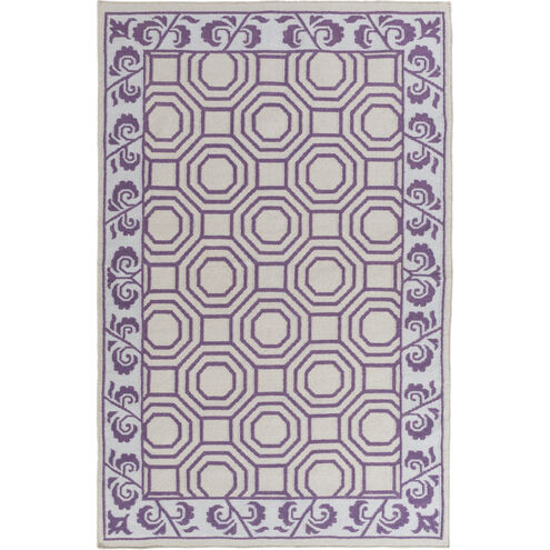 Nantes 36 X 24 inch Dark Purple, Light Gray Rug