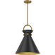 Alora Mood Emerson 1 Light 14 inch Aged Gold and Matte Black Pendant Ceiling Light