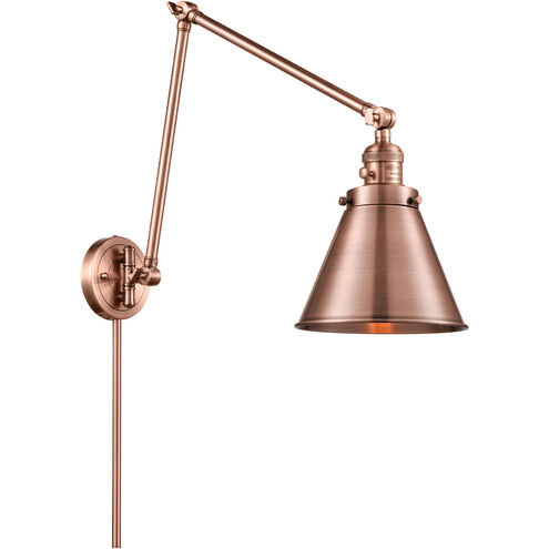 Appalachian 30 inch 3.50 watt Antique Copper Swing Arm Wall Light, Franklin Restoration