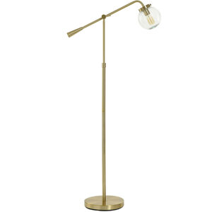 Reagan 60.5 inch 25.00 watt Antique Brass and Clear Floor Lamp Portable Light