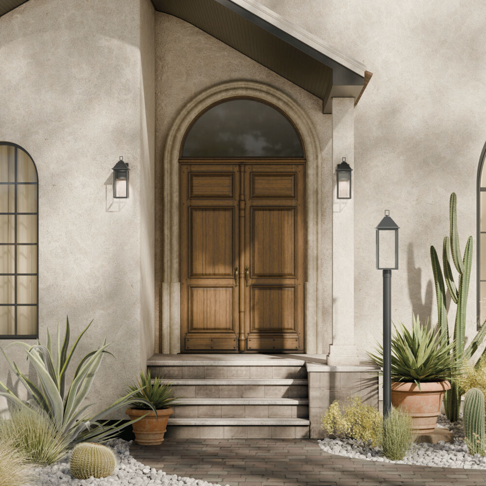 Prin 1 Light 16.75 inch Black Outdoor Wall Light, Medium