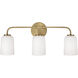 Lawson 3 Light 23.5 inch Aged Brass Vanity Light Wall Light