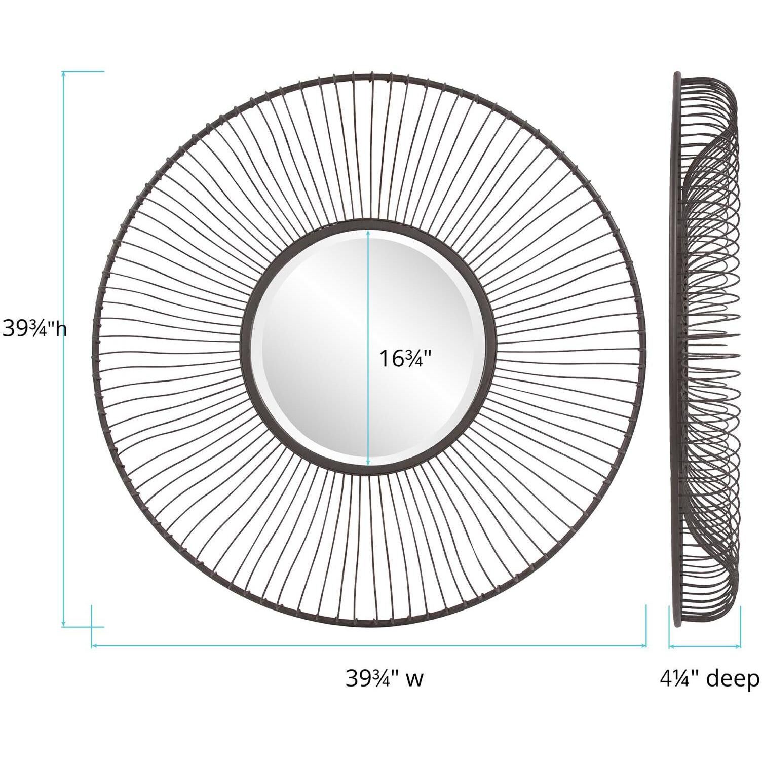 Othello 39.75 X 39.75 inch Graphite Mirror