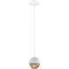 Cabochon LED 6.2 inch Salt White with White Marble Pendant Ceiling Light in 3000K LED, Bronze