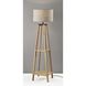 Kirby 59.75 inch 150.00 watt Natural Wood Shelf Floor Lamp Portable Light