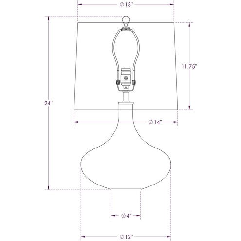 Miles 24 inch 150.00 watt Grey Table Lamp Portable Light
