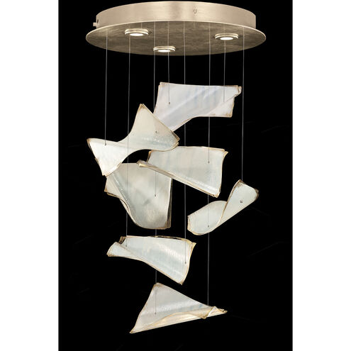 Elevate LED 23 inch Gold Pendant Ceiling Light in Gold Leaf, Blank Pages Studio Glass