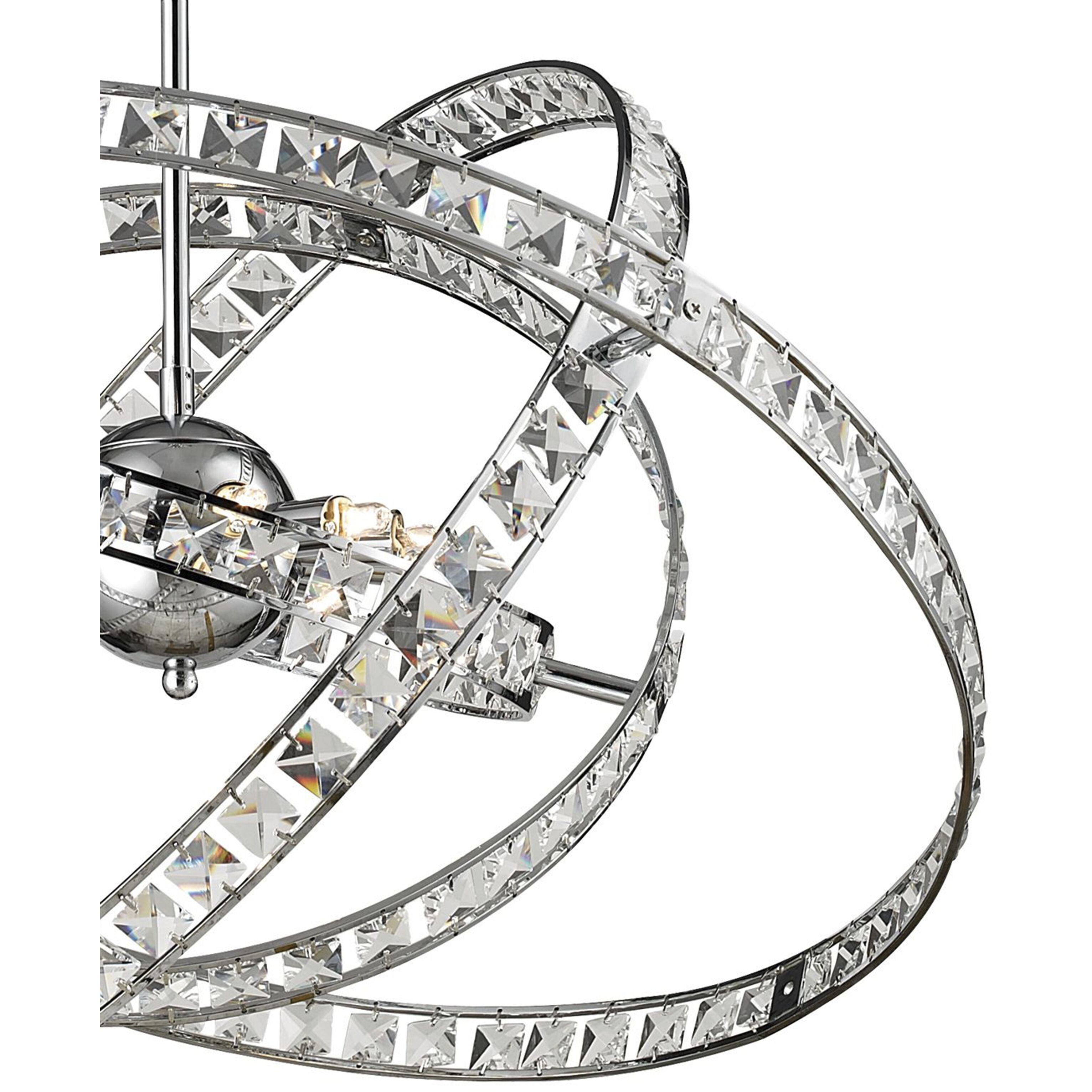 Saturn 6 Light 24 inch Chrome with Clear Chandelier Ceiling Light