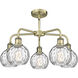 Athens Water Glass 5 Light 23.88 inch Antique Brass and Clear Water Glass Chandelier Ceiling Light