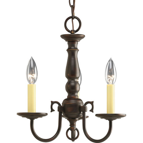 Americana 3 Light 13 inch Antique Bronze Chandelier Ceiling Light