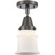 Franklin Restoration Small Canton LED 6 inch Oil Rubbed Bronze Flush Mount Ceiling Light in Matte White Glass