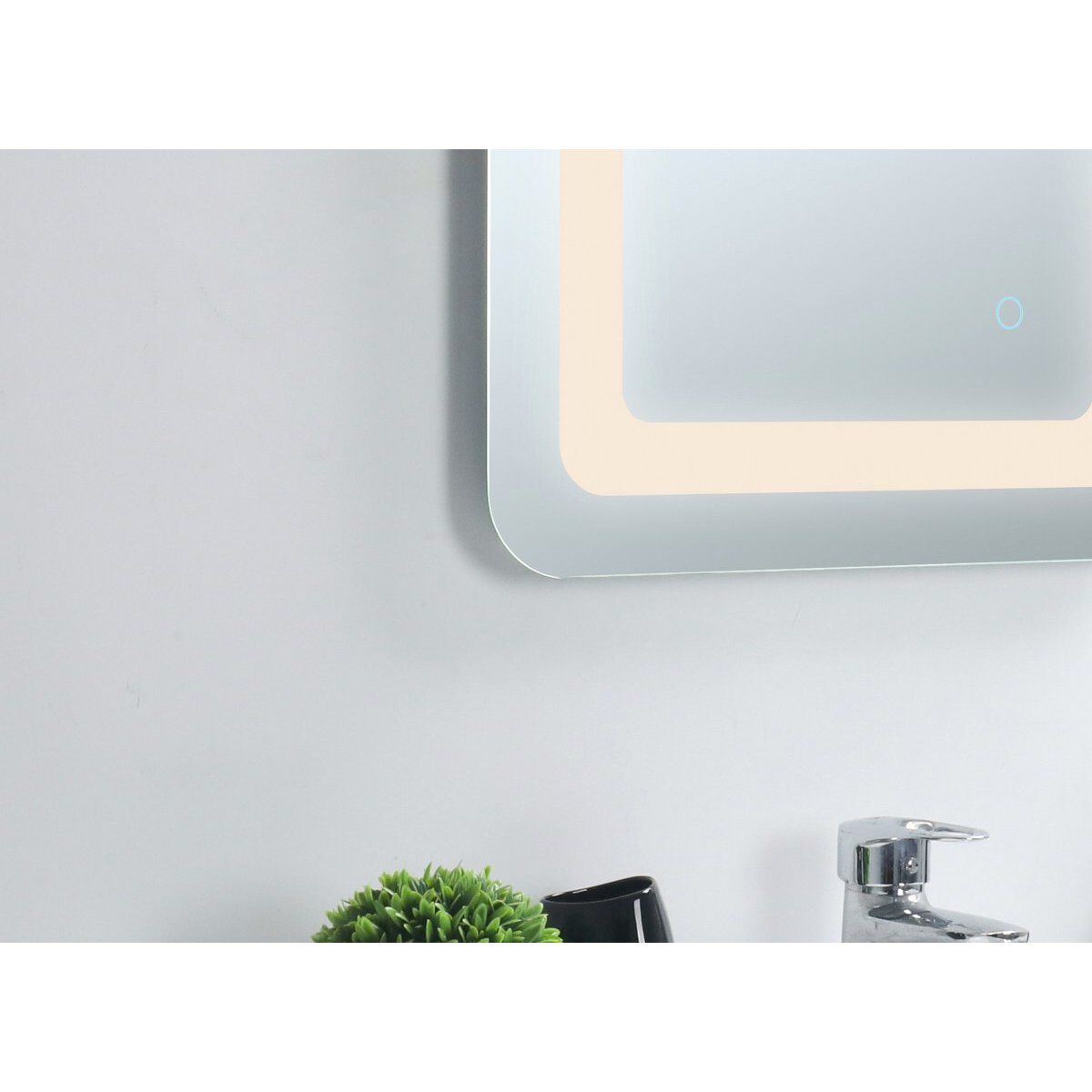 Genesis 36 X 27 inch Glossy White LED Mirror