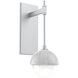 Cabochon LED 9.2 inch Classic Silver with White Marble Sconce Wall Light in 2700K LED, Opal White, Tempo