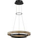 Sean Lavin Grace LED 24 inch MATTE BLACK/WEATHERED OAK WOOD Chandelier Ceiling Light, Integrated LED
