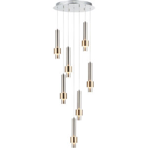 Reveal LED 18 inch Satin Nickel and Satin Brass Multi-Light Pendant Ceiling Light