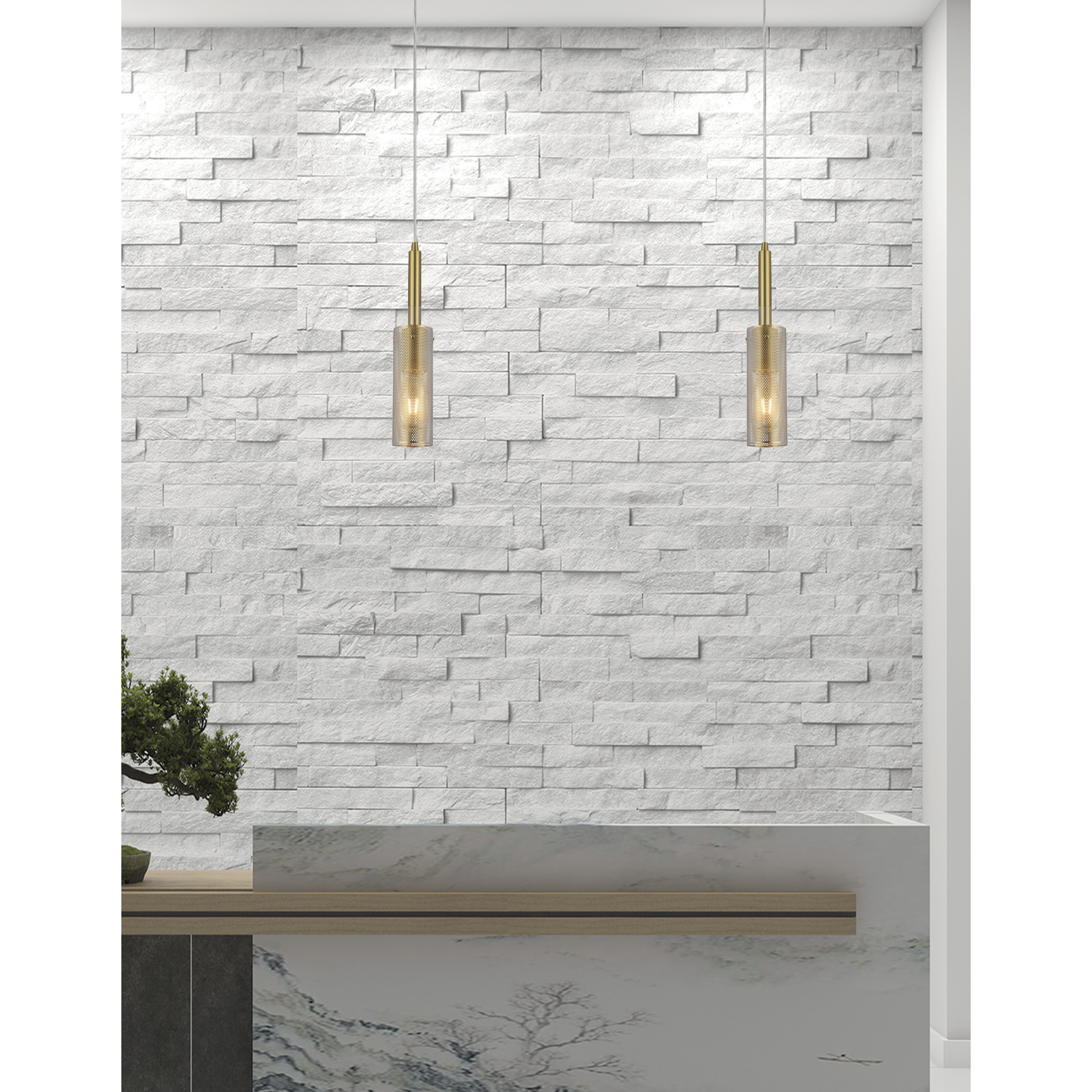 Percy LED 3 inch Aged Brass Pendant Ceiling Light