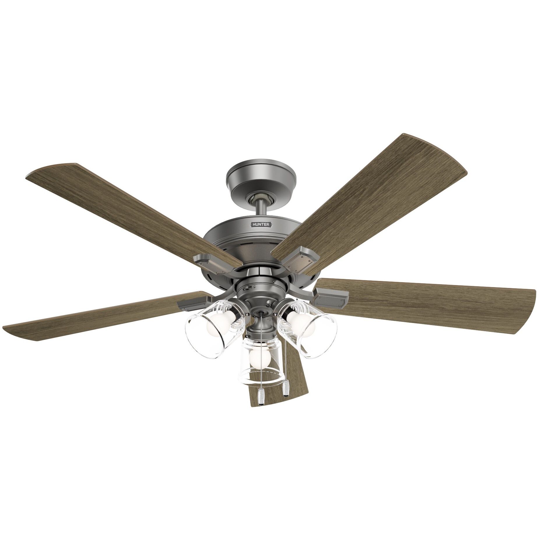 Crestfield 52 inch Matte Silver with Light Gray Oak/Warm Grey Oak Blades Ceiling Fan