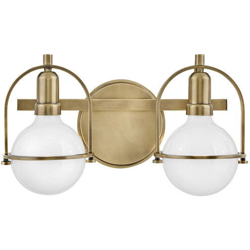 Somerset 2 Light 16 inch Heritage Brass Vanity Light Wall Light