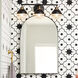 Fletcher 3 Light 25 inch Black with Heritage Brass Vanity Light Wall Light