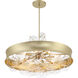 Verdi Square 8 Light 32 inch Soft Gold With Gold Leaf Convertible Pendant Ceiling Light