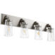 Fort Worth 4 Light 28.5 inch Satin Nickel Vanity Light Wall Light