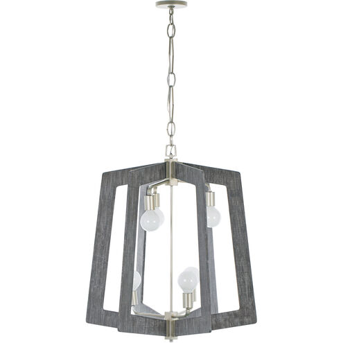 Lofty 6 Light 26 inch Silverado and Gray Foyer Chandelier Ceiling Light in Silverado/Grey Wood