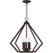 Prism 5 Light 20 inch Bronze Chandelier Ceiling Light