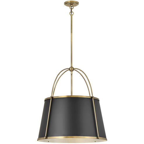 Clarke LED 25 inch Warm Brass with Black Indoor Chandelier Ceiling Light