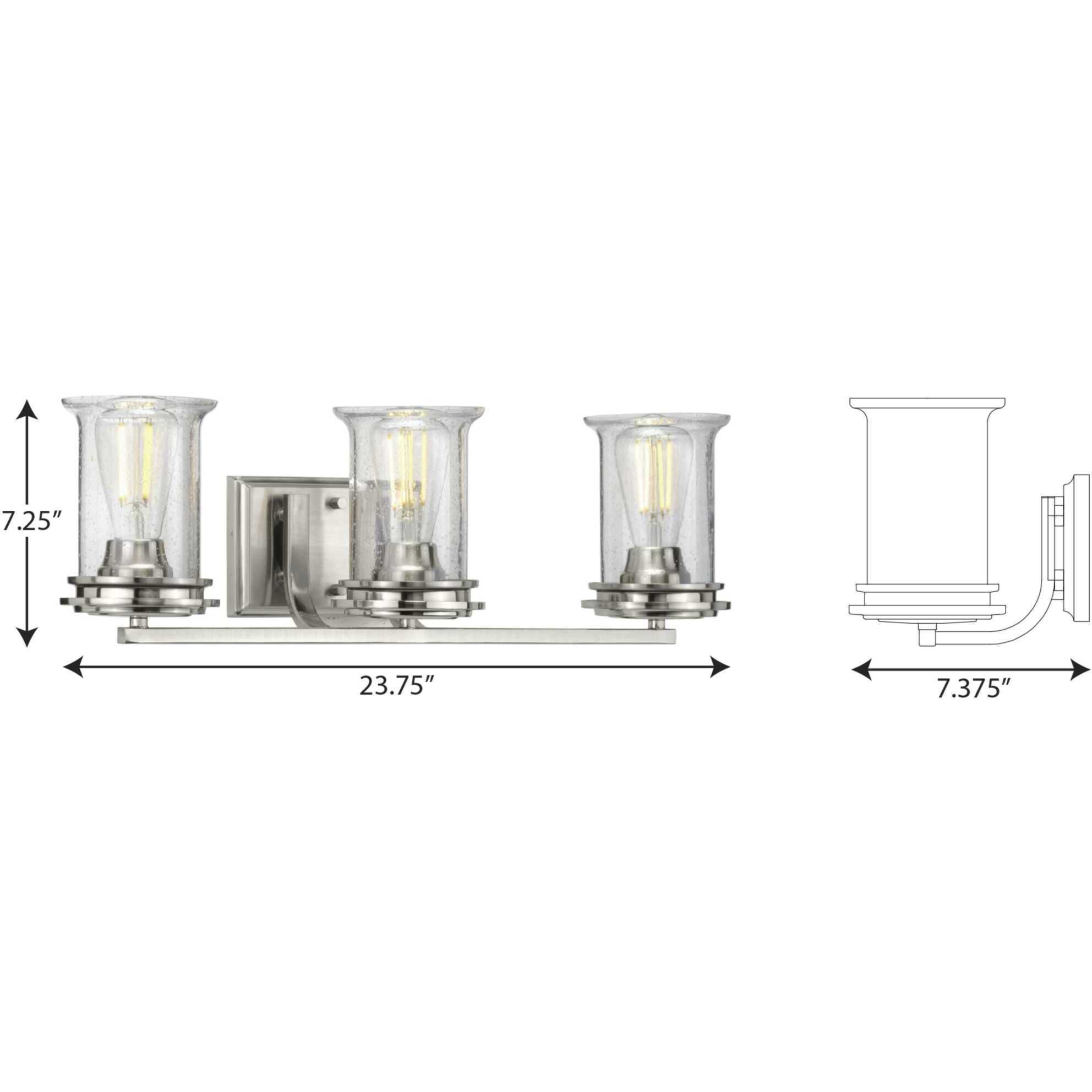 Winslett 3 Light 24 inch Brushed Nickel Bath Vanity Wall Light