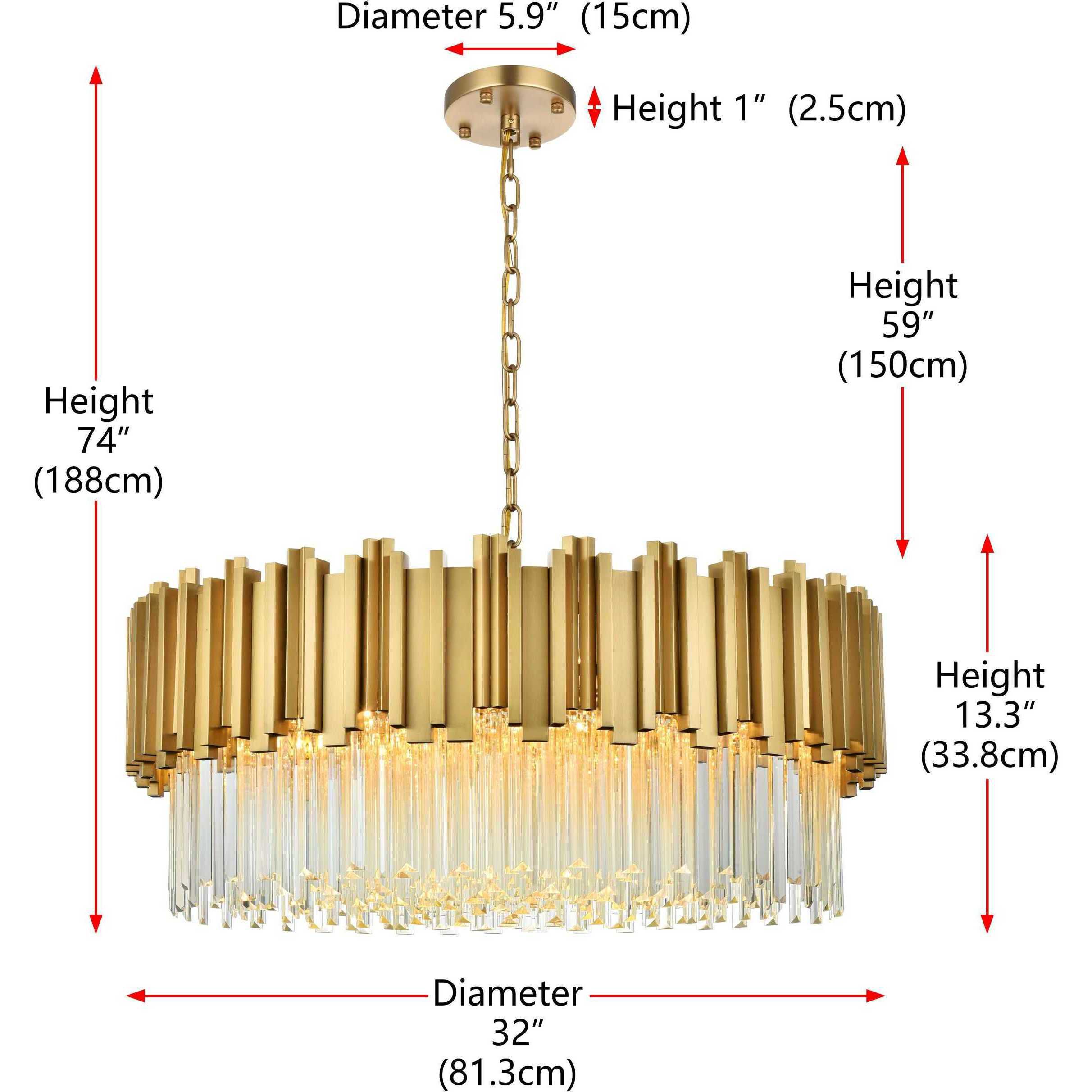 Willow 10 Light 32 inch Satin Gold Chandelier Ceiling Light