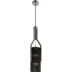 Fermont 6 Light 8 inch Stain Nickel and Pearl Black Mini Pendant Ceiling Light
