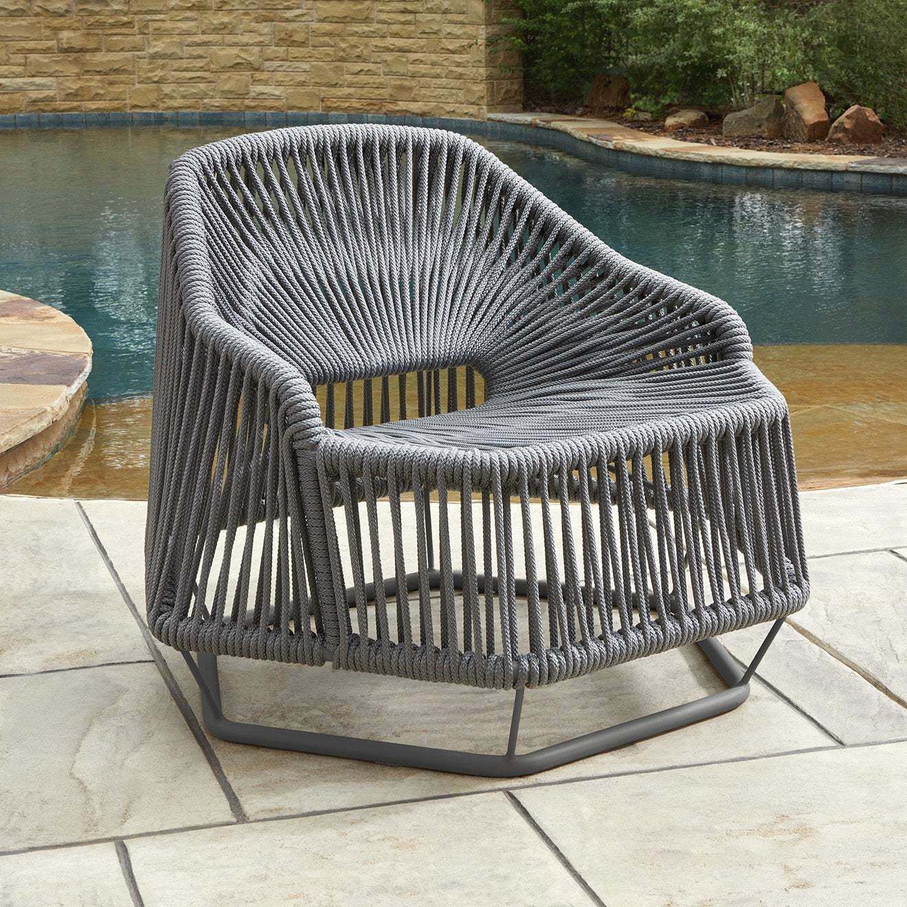 Hexagon Grey Arm Chair