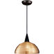 Cosmopolitan 1 Light 7 inch Black Pendant Ceiling Light in 100, Copper, Canopy Mount PLD
