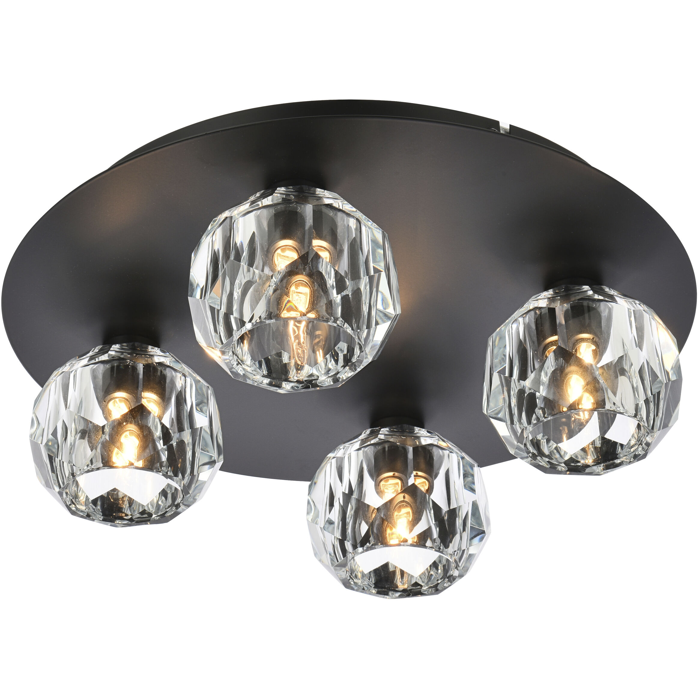 Graham 4 Light 14 inch Black Flush Mount Ceiling Light