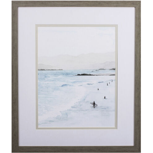 In the Surf Blue and Gray and Teal Framed Art