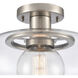 Clement 1 Light 13 inch Antique Nickel Semi Flush Mount Ceiling Light