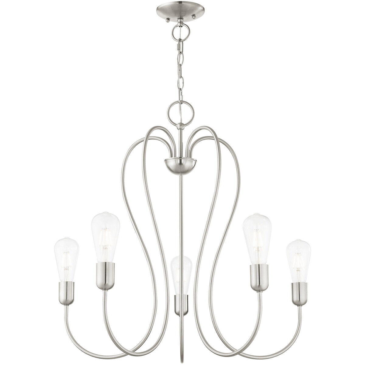 Lucerne 5 Light 24 inch Brushed Nickel Chandelier Ceiling Light
