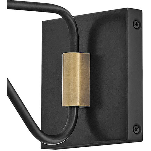 Brewster 1 Light 7.75 inch Black Oxide with Heritage Brass Outdoor Wall Mount