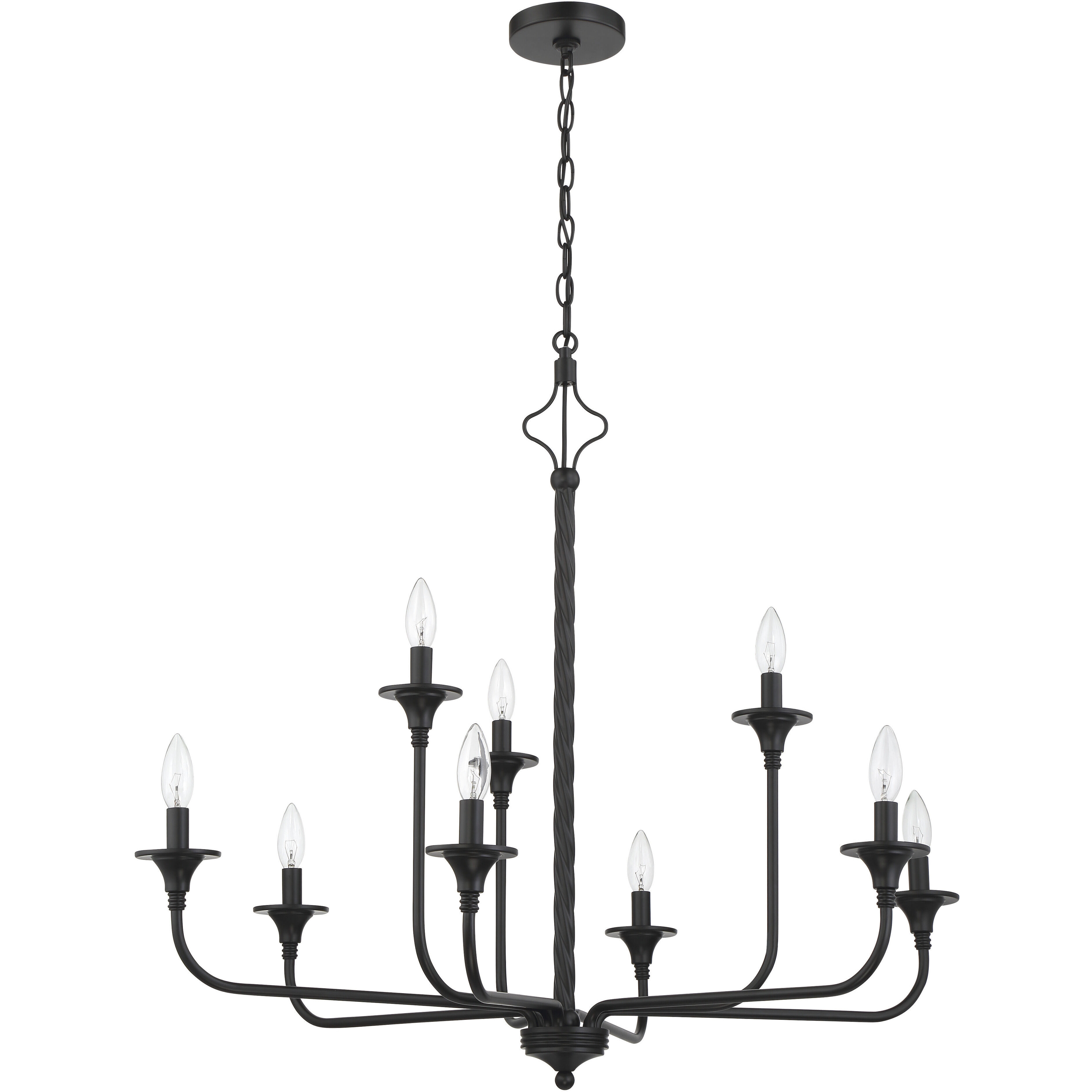 Jolenne 9 Light 35 inch Flat Black Chandelier Ceiling Light
