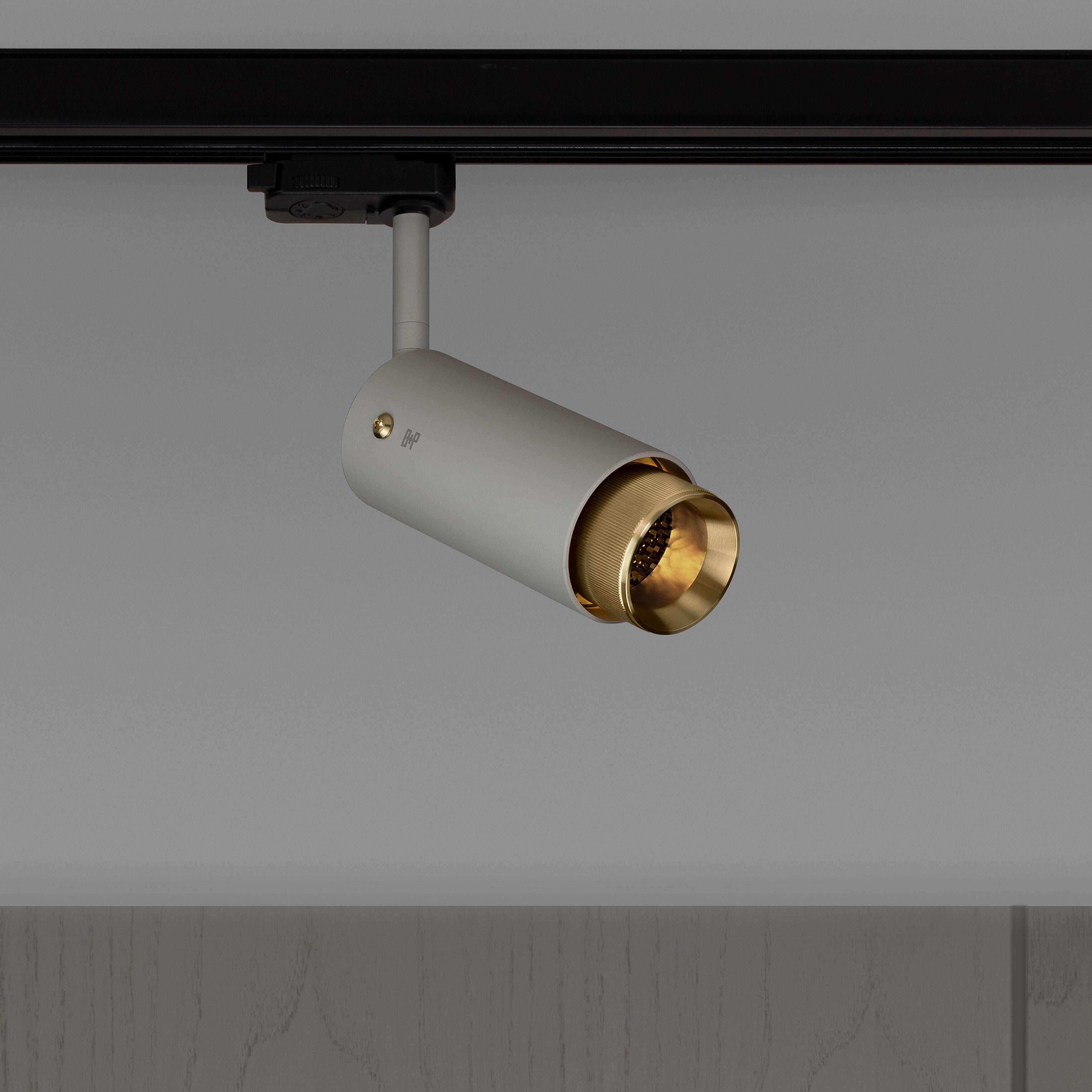 Exhaust Track 1 Light 110-120 Stone / Brass Spotlight Ceiling Light