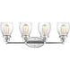 Belton 4 Light 28.75 inch Chrome Wall Bath Fixture Wall Light