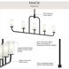 Mack 5 Light 46 inch Matte Black Linear Chandelier Ceiling Light