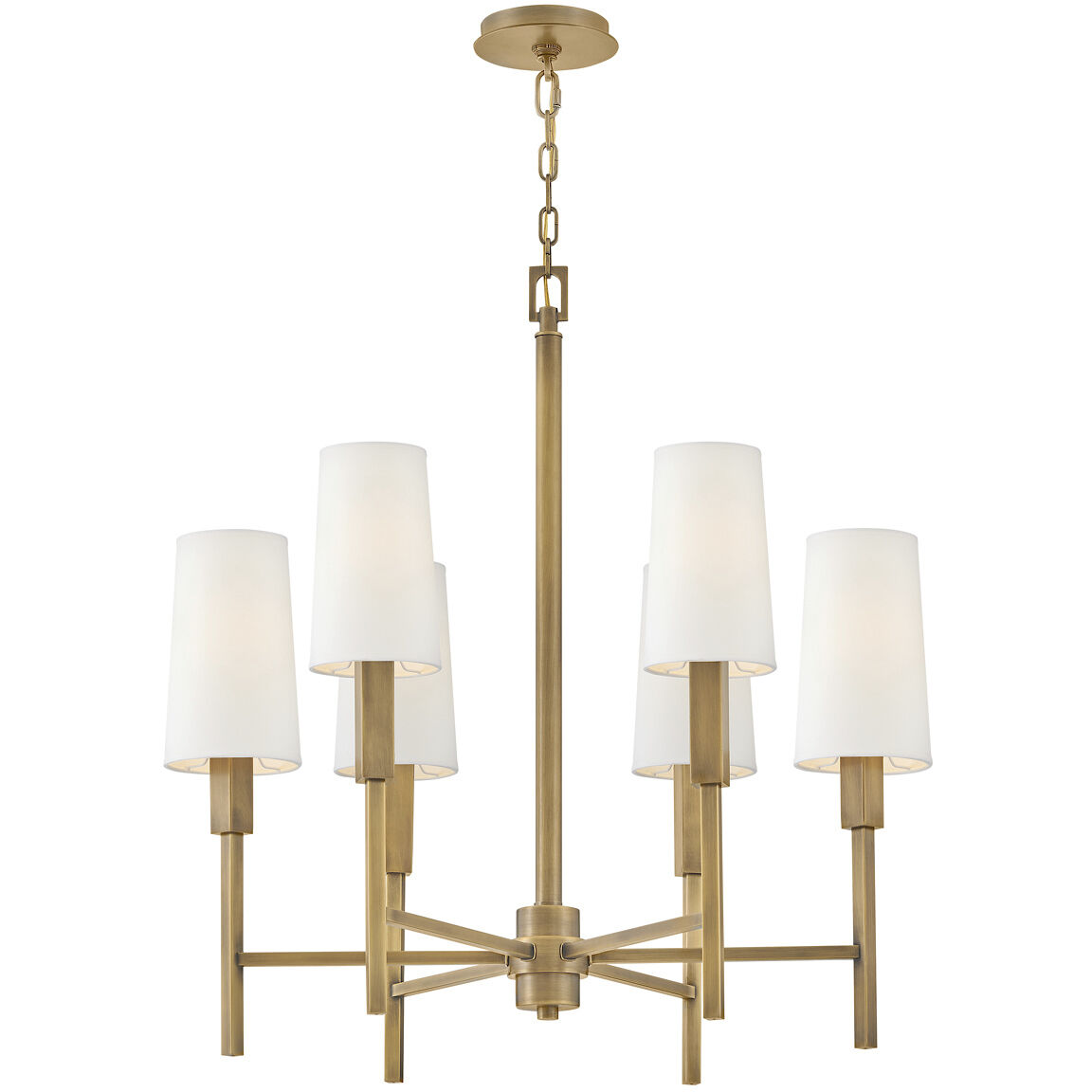 Fenwick 6 Light 28 inch Heritage Brass Chandelier Ceiling Light