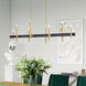Denmark 8 Light 48 inch Satin Brass with Bronze Accents Linear Chandelier Ceiling Light