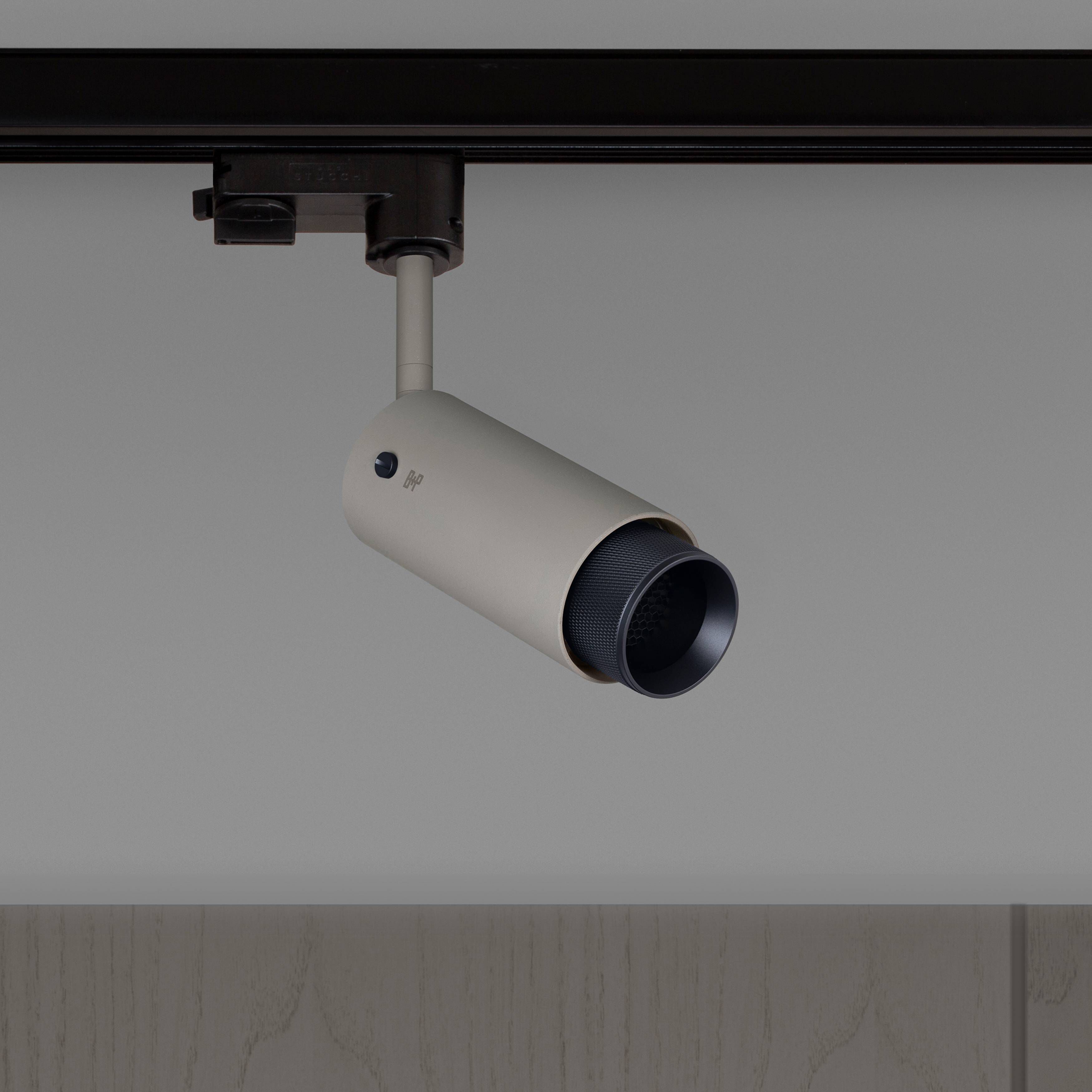 Exhaust Track 1 Light 110-120 Stone / Black Spotlight Ceiling Light