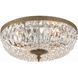 Waltham 3 Light 16 inch Olde Brass Flush Ceiling Light in Clear Spectra