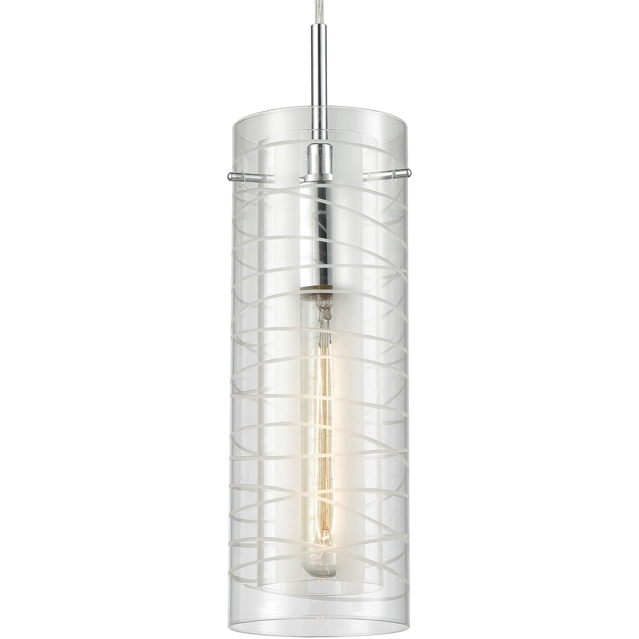 Swirl 1 Light 5 inch Polished Chrome Pendant Ceiling Light