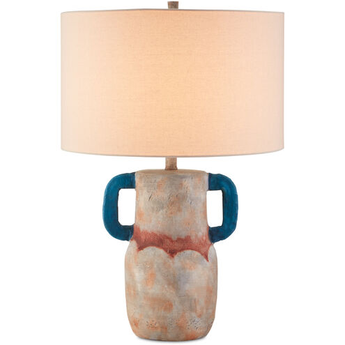 Arcadia 27.75 inch 150 watt Sand/Teal/Red Table Lamp Portable Light